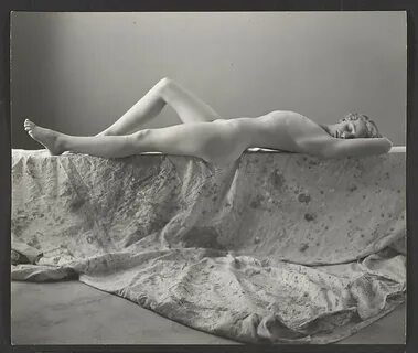 George Platt Lynes Nude Young Girl Reclining on Drop Cloth, 