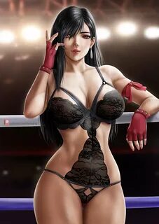 yi qiang, teddie, tifa lockhart, final fantasy vii, big breasts, black ling...