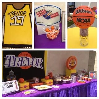Trevor's 17th Lakers birthday party. Twin birthday parties, 