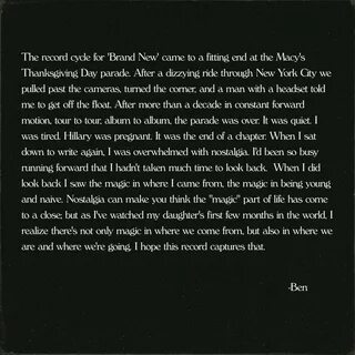 Ben Rector na Twitterze: "A note about the album.
