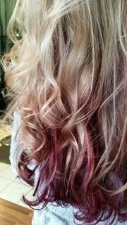 Blonde foils with dark red violet shadow underneath. Long la