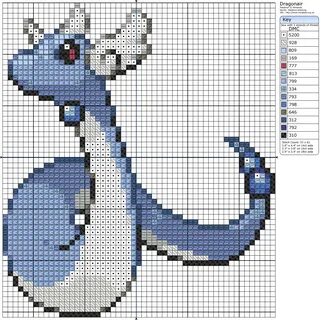 Dragonair II Pokemon cross stitch patterns, Cross stitch, Cr