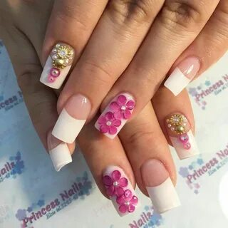 Uñas acrílicas flores 3D Nail art, Nails, How to do nails