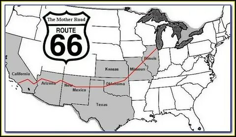 Map Historic Route 66 - map : Resume Examples #edV1eaLVq6