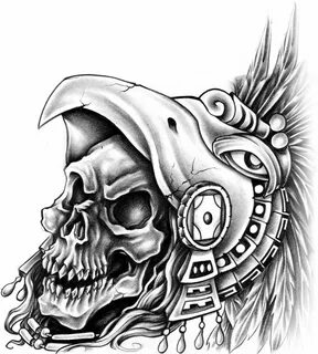 Aztec Warrior Drawing Black White - Фото база