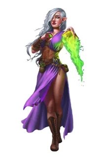 Female Elf Druid - Pathfinder PFRPG DND D&D 3.5 5th ed d20 f