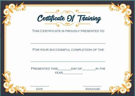 Free Printable Training Completion Certificate Template Bogi