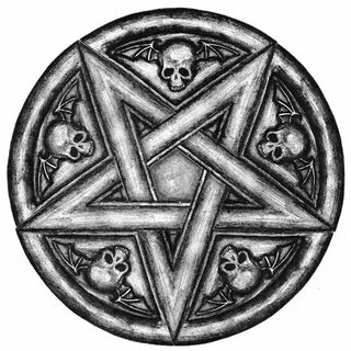 winged skulls Pentagram tattoo, Satanic tattoo design, Satan