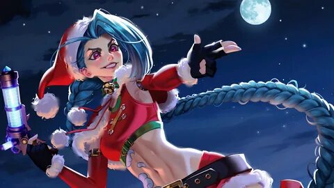 Jinx Santa Girl Christmas LoL Wallpaper 4K PC Desktop #61h