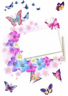 Valentines wallpaper, Butterfly art, Floral border design