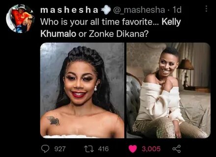 "Who's a better vocalist and artiste between Kelly Khumalo a