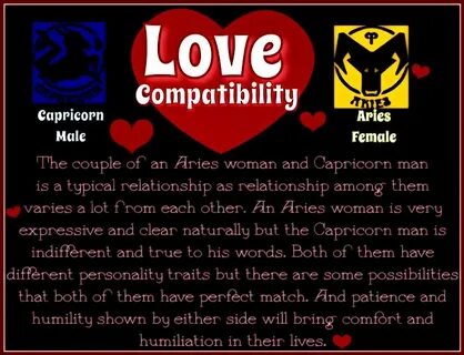 Love Compatibility CAPRICORN male & ARIES female. Capricorn 