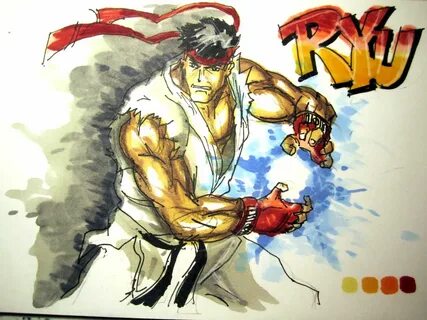 Cartoon Series: Ryu Street Fighter Time Lapse Drawing Ryu st