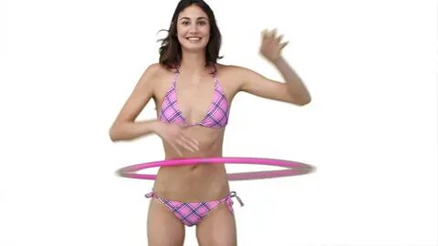 woman bikini playing hula hoop against: стоковое видео (без 