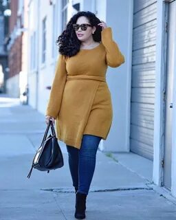 Stroll into the week in a mustard-hued wrap-front fit and sl