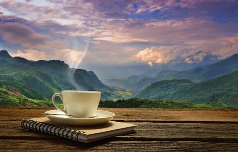 Обои рассвет, кофе, утро, чашка, hot, coffee cup, good morni