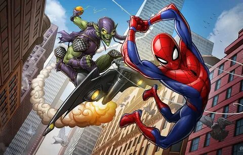 Обои art, Spider-man, Marvel Comics, green goblin, Patrick B