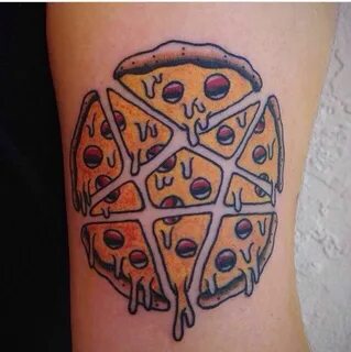 Pin by wool&misc on heART Pizza tattoo, Food tattoos, Pentag