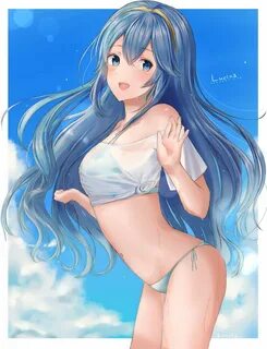 Safebooru - 1girl bare shoulders bikini blue bikini blue eye