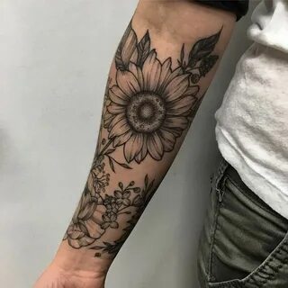 19 outrageously pretty botanical tattoos tattoo тату Sunflow