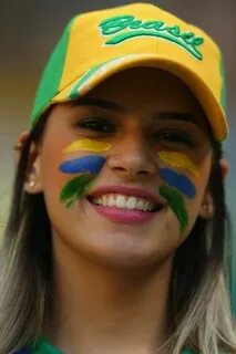 beautiful girl with World Cup Brazilian flag tattoo - Brasil