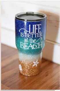 Glitter Tumbler Life is Better at the Beach Glittered Etsy G