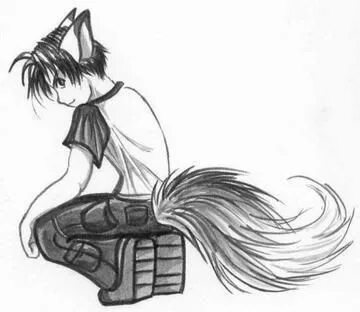 Image result for how to draw anime wolf ears and tail Wolf e
