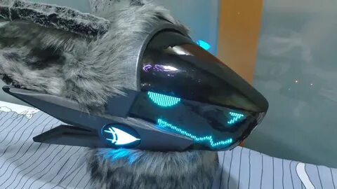 Protogen fursuit first boot up test ! - YouTube
