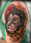 Neo Traditional Lion Tattoo - Tattoos Concept