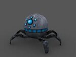 spider robot (low poly) royalty-free 3d model - Preview no. 