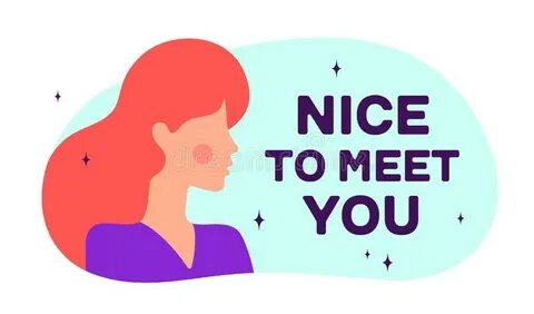 Nice To Meet You. Modern Flat Character. Silhouette Woman St