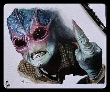 ArtStation - "Resident Alien" watercolor practice