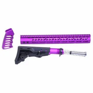 AR-15 Set MLok Handguard Carbine Stock Skeleton Grip Anodize