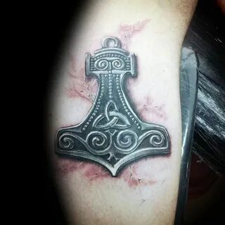 70 Mjolnir Tattoo Designs For Men - Hammer Of Thor Ideas Mjo