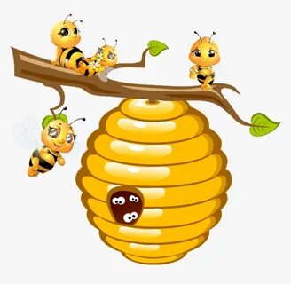 #bees #hive #honey - Clip Art Bee Hive, HD Png Download - ki