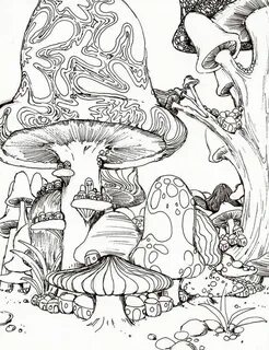 Раскраски антистресс грибы