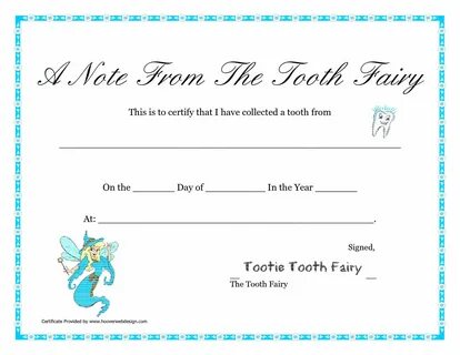 Free Printable Tooth Fairy Letter Tooth Fairy Certificate In