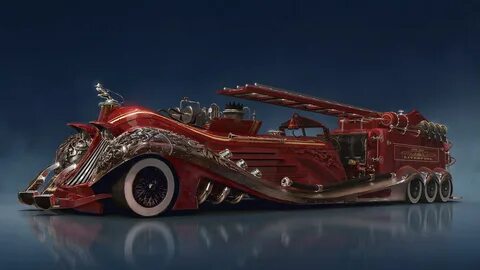 Steampunk car concept, Andrew Palyanov on ArtStation at http