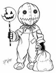 Sam / Trick R Treat Halloween drawings, Horror drawing, Hall