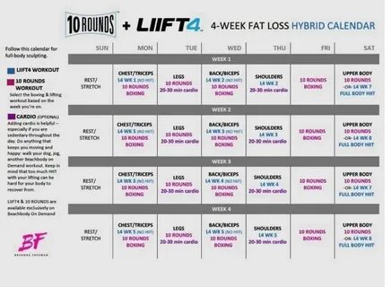 Best Liift4 workout calendar for Challenge Healthy Routine W