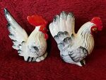 Винтажная керамическая петух и курица курица солонка и переч