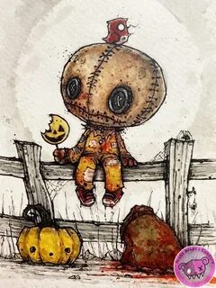 Sam Trick R Treat Art Print Etsy in 2022 Scary drawings, Cre