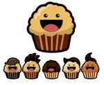 Colorful smiling Muffins clipart free image download