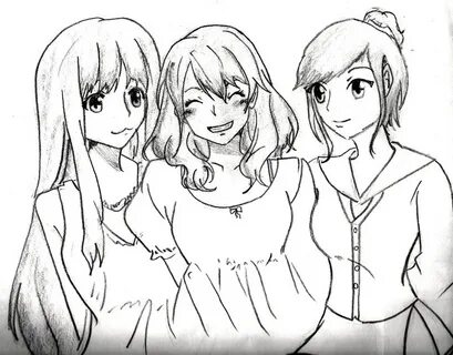 Anime 3 Girls Drawing : Bff Picture #113686692 Blingee.com A