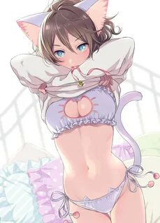 Second erotic cute girls wearing a cat lingerie secondary er