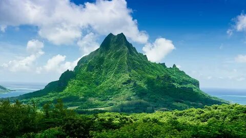 #471190 French Polynesia, trees, mountains, landscape, Mount