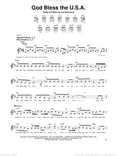Greenwood - God Bless The U.S.A. sheet music for guitar solo