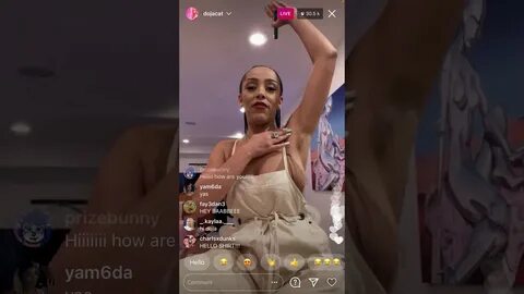Doja cat shows her armpit hairs on Instagram live - YouTube