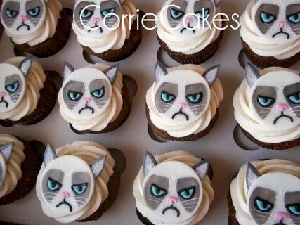grumpy cat cupcakes Cat cupcakes, Grumpy cat cakes, Birthday