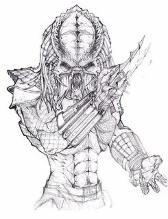 Coloring Pages Alien vs Predator Drawings Predator artwork, 